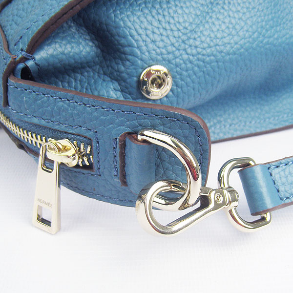 Replica Hermes New Arrival Double-duty leather handbag Blue 60669 - Click Image to Close